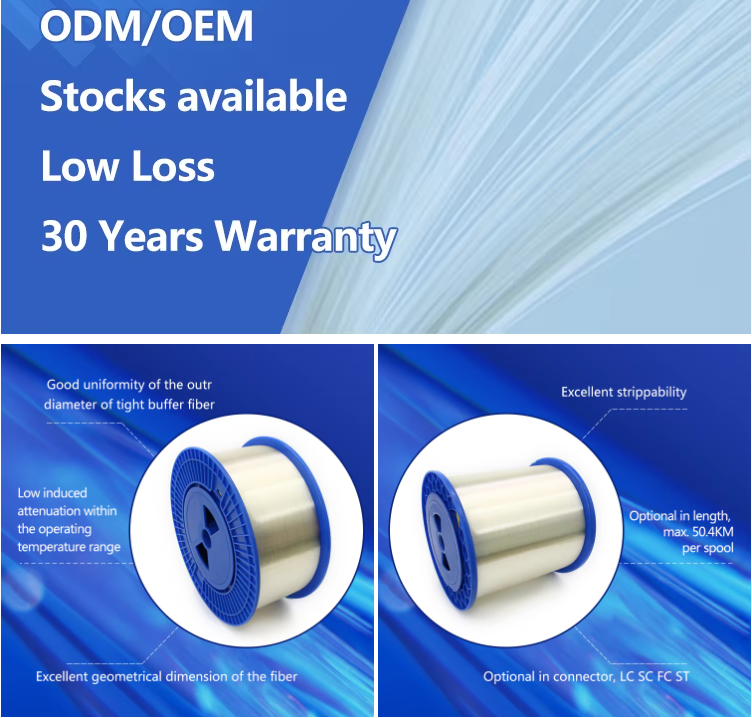 0.25mm 0.27mm 0.30mm G657A2 Single Mode Optical Fiber